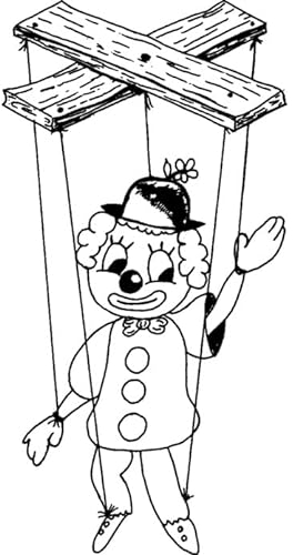 Azeeda 'Clown-Marionette' Unmontierter Gummistempel - für Basteln, Scrapbooking und Kartengestaltung - Größe A8 (RS00045885)