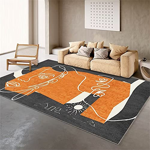 RUGMRZ Fleckerlteppich Art Indoor Wohnzimmer ist langlebig balkondeko gelb Moderne teppiche Wohnzimmer Designer fleckerlteppich jugendzimmer jungen160x220CM