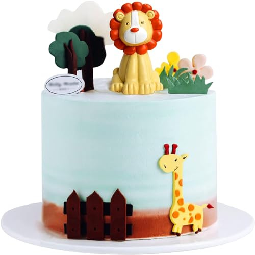 Löwe Figur, 3D Löwe Mini Figuren Tortendeko Geburtstag Niedlich Miniatur Figur Tiere Cake Decoration Für Kinder Jungen Mädchen Geburtstagsfeier Baby Shower Vorräte