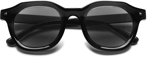 Lanomi Herren Damen Lesebrille mit Sonnenschutz Blaulichtfilter Sonnenbrille Getönte Sonnenlesebrille mit sehstärke Schwarz Rahmen Grau Linse 2.0
