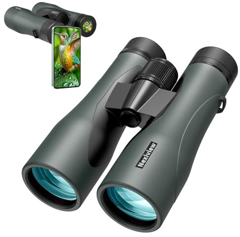 Nexiview 15 x 52 HD Fernglas für Erwachsene, leistungsstark, mit verbessertem Handy-Adapter, große und helle Sicht, leicht, IPX7 wasserdicht, Fernglas für Jagd, Vogelbeobachtung, Reisen
