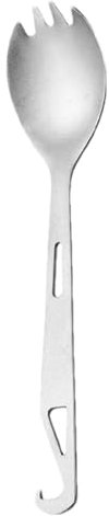 Titangabel Cuillère de camping | Cuillère à dos portable en titane au design 2 en 1 – Cuillère à soupe, couverts, cuillère réutilisable et cuillère à long manche pour pique-nique de randonnée