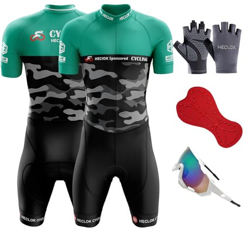 Triathlon Trisuit Einteiler Herren,Triathlon Anzug Kurzarm Herren, Herren Fahrrad-Skinsuit gepolstert Einteiler Trisuit Bike Top kurzes, Wettkampf Run, Cycle, Swim (TYP-6,XS)