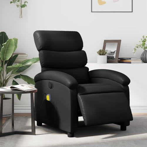 IKAYAA Massagesessel Fernsehsessel Elektrisch Verstellbar Massage Sessel Wohnzimmer Elektrischer Relaxsessel mit Liegefunktion Liegesessel Bequem Relaxliege Massagefunktion Massagestuhl Kunstleder