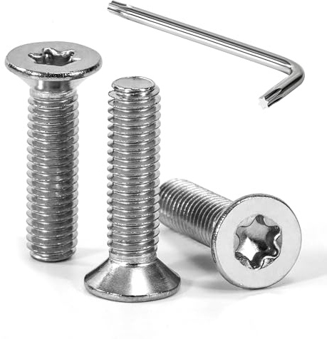 Tunejoy Tornillos de Cabeza Avellanada Torx M5 x 20 mm Tornillo Avellanado Mecánico de Acero Inoxidable A2 V2A con T25 llave Rosca Completa 30 Piezas