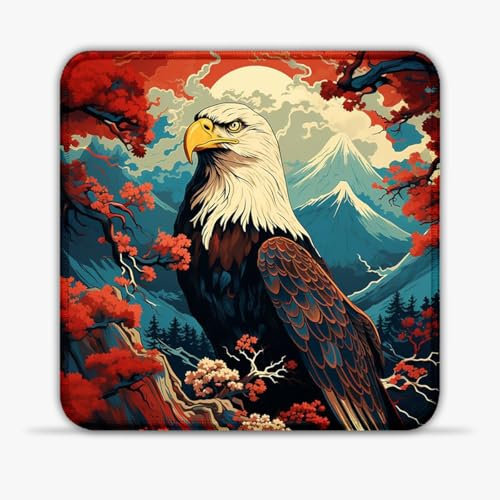 Tappetino per mouse con animali artistici 25 x 25 cm, tappetino per mouse ultra liscio in tessuto SU con bordi cuciti Tappetino per mouse compatibile con mouse laser e ottici