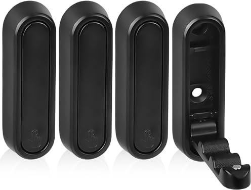 WIYETY 4 ganci appendiabiti pieghevoli, colore nero: ganci pieghevoli a 90°, ganci appendiabiti in acciaio inox, per appendere cappotti, asciugamani, zaini