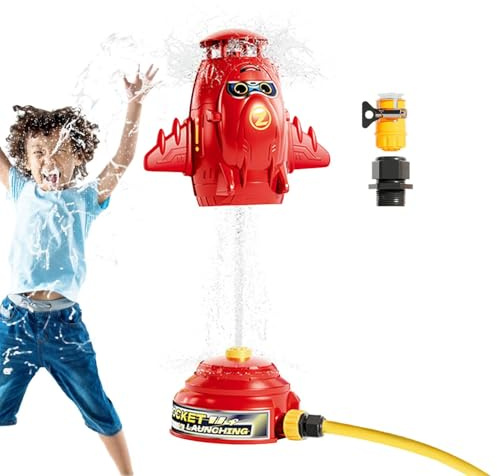 Sprinkler Rocket Outdoor Water Toys, fusée Sprinkler for Kids | Joine de Forme de fusée Mignonne à l'extérieur Sprinkler,Les Jeux pour excitants en Plein Jouent pour la Jardin de Jardin