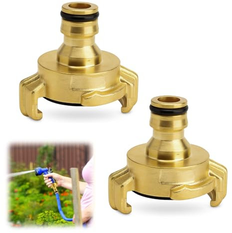 ZMDMAH Gardena - Connettore rapido in ottone, 2 pezzi, con attacco a innesto da 1/2, adattatore per tubo da giardino, attacco rapido per tubo da giardino, connettore a innesto