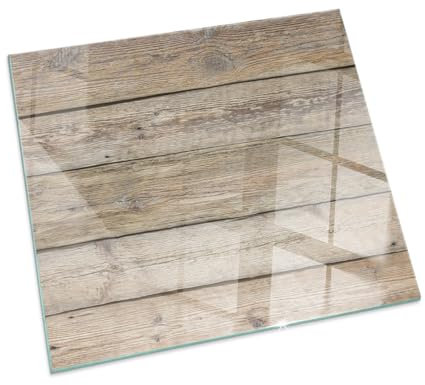 Placa para Chimenea 50x50 cm Cristal Templado Decoración de la Sala de Estar Chispas y Arañazos Protector Resistente a Altas Temperaturas Protector de Suelo - Tableros de Madera Natural