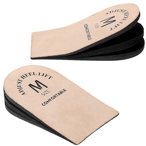Gjinxi Height Increase Insoles 3 Layers Adjustable Shoe Lifts Heel Lift Pads for Men Women Leg Length Discrepancies Height Increasing Heel Raisers Wedge Orthopedic Cushions Inserts for Shoes (Medium)