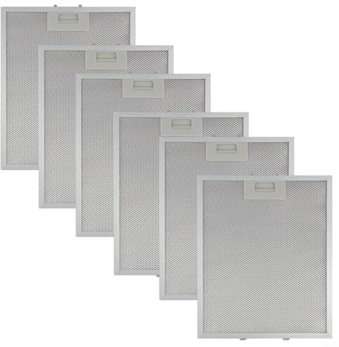 Opatiny Filtri per cappa aspirante, 280 x 350 x 9 mm, a 5 strati, in alluminio, di ricambio, in rete argentata, per cucina (3 set)