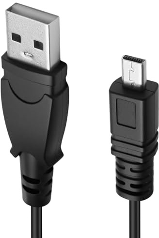 Camera Charger Cable Replacement USB Lead for Panasonic Lumi DMC FZ70 ZS25 | ZS19 TZ61 TZ40 Fujifilm Finepix F20 F30 Olympus Sony DSLR-A100 A300 Nikon Coolpix 2100 2200 3100 Charging Fast Data Transfer