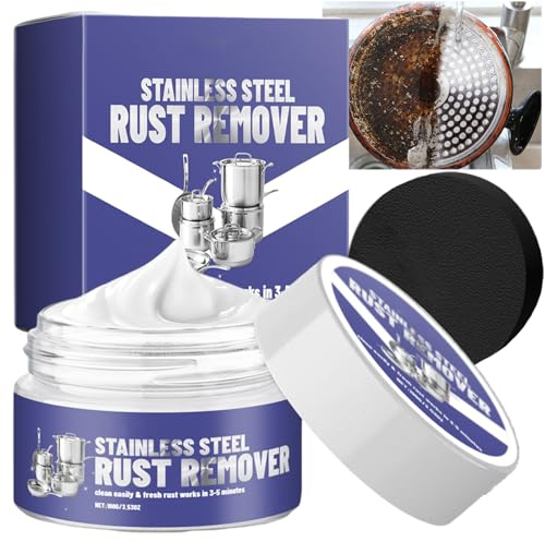 Crema detergente e lucidante per acciaio inox, pasta detergente multiuso per pentole, cera detergente lucidante per metalli per elettrodomestici, pentole, lavelli e forni, (1PCS)