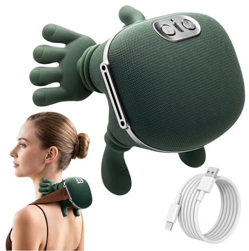 Befit24 Masseur Nuque 4D Sans Fil | Masseur Cou Cervical Chauffant 2 Niveaux | 3 Modes De Massage | Masseur Nuque Masseur Cervical Chauffant Massage Profond Recharge USB | 2000mah Portable | Vert