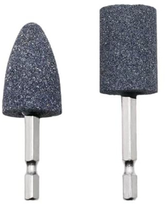 2 piezas de muela de pulido de piedra, vástago hexagonal, cabezal de afilado, máquina de taladro, amoladora de metal, piedras de pulido de cono giratorio para metal y madera
