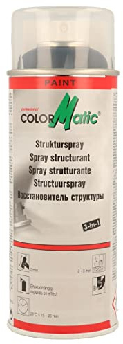 COLORMATIC Strukturspray Schwarz 400 ml - Kunststoff Reparaturspray | Struktur-Nachbildung für Fahrzeug-Kunststoffteile innen & außen - Türrahmen, Spiegel, Stoßfänger, Armaturenbrett