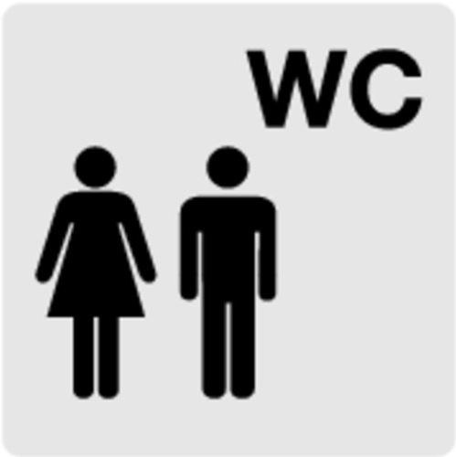 H.Klar Schild Alu Piktogramm Damen und Herren WC Selbstklebend 60x60mm