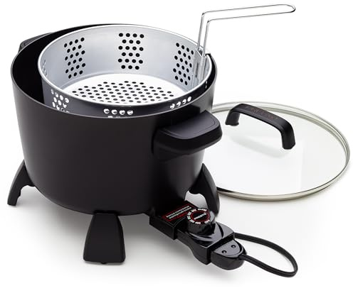 Presto 8-Quart Big Kettle, Steamer and Deep Fryer Multi-Cooker, Black