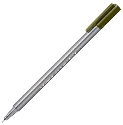 STAEDTLER Pack Of 3 Fineliners Triplus Fineliner Pens, Green, Stroke Width: 0.3 mm