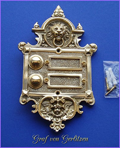 Deurbel Sonnette Messing Klingelschild Haustüre Graf von Gerlitzen Klingel 2 Brass Door Bell Tür Türklingel K30P