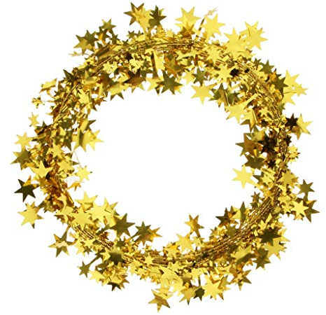 Tubayia 10 Stück Glitter Stern Weihnachtskranz Türkranz Wandkranz Dekokranz Weihnachten Dekoration (Gold)