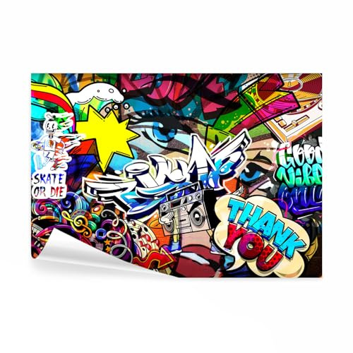 decomonkey Fototapete selbstklebend Graffiti, 343x256 cm, XL, Street Art | Jugendzimmer, Selbstklebende, Tapeten, Wand, Fototapeten, Tapete, Wandtapete, klebend, Klebefolie
