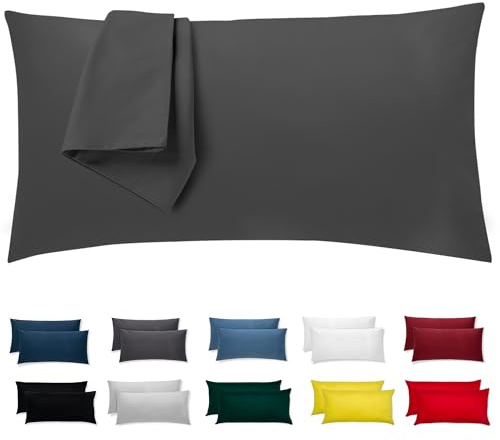 Kissenbezug 30x50 Baumwolle Premium Jersey 2er Set Kissenhülle Deko für Kissen Bett/Sofa Stoff Superweicher Resistent Hypoallergen Anti-Milben Kopfkissenbezug mit Verdecktem Zip Voll Waschbar