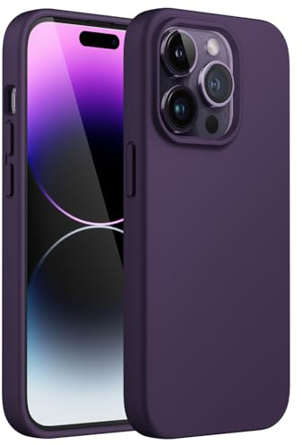 JETech Silicone Case for iPhone 14 Pro Max, Deep Purple | Silky Soft Touch, Shockproof Protection, Scratch Resistant, Microfiber Lining