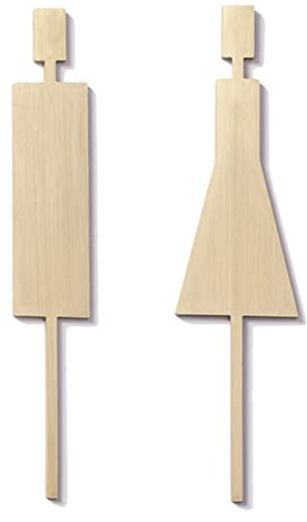 Toilettenschild aus Messing, Toilettenschild für Männer und Frauen, Türschild/Plakat für Badezimmer, Toilettenschild