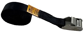 Stainless Steel Cam buckle tie down straps, Black, 3mtr