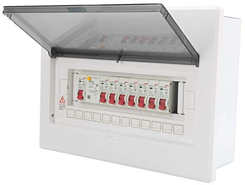 7 Way Consumer Unit Circuit,Thickness Gauge Metal Thickness Gauge Breaker Panel Circuit Breaker Box Board Mini Leakage Circuit Breaker with 1P Switch 63A