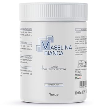 FARMAZAN Vaseline weiß 1000 ml Made in Italy – Raffinata Vaseline – in der Medizin, Pharmakologie und Kosmetik verwendet – weichmachend, feuchtigkeitsspendend und schmierend