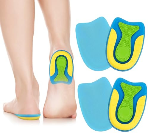 ACWOO Solette per Tallone,2 Paia (4 PZ) Talloniera in Gel di Silicone, Tendine d'Achille Plantari per Tallonite, Talloniere Scarpa per Fascite Plantare, Spina Calcaneare, la Tendinite（S）