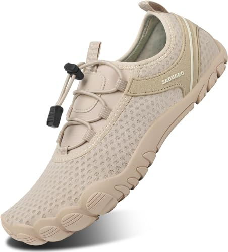 SAGUARO Scarpe da Immersione Uomo Donna Spiaggia Scarpe da Mare Asciugatura Rapida Scarpe Barefoot Spiaggia Surf Scarpe Cachi 42 EU