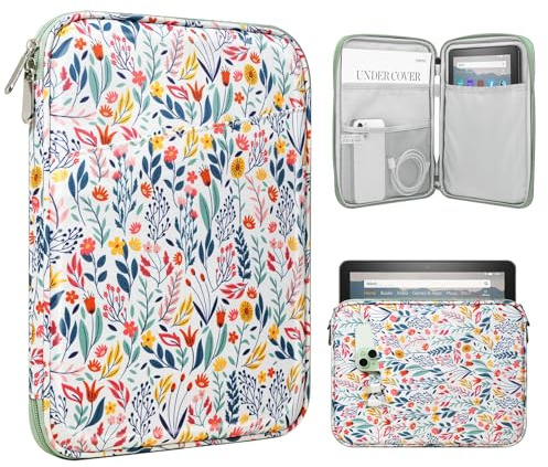 TiMOVO 8-9 Zoll Tablet Tasche für das Neue iPad mini 7 (A17 Pro, 2024)/6 (8,3-Zoll, 2021), iPad mini 5/4/3/2/1, Tragbare Schutztasche für iPad mini, Blume