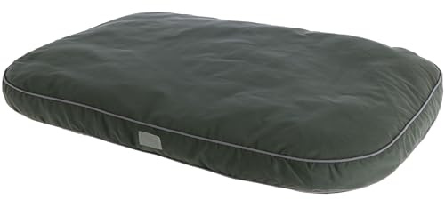 Kerbl Pet Liegekissen Jerome | Dunkelgrün/Grau, 100 × 70 × 11 cm, wattiertes Polyesterkissen mit rutschhemmender Unterseite
