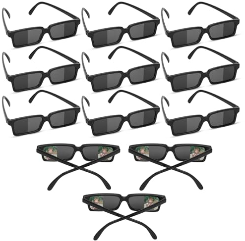 XIHIRCD 12 Pairs Detective Glasses, Rearview Mirror Sunglasses Anti Track See Behind You Glasses Real Detective Glasses with Inside Lens Mirrors Gadgets Gift for Fun Party Favors