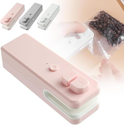 2 in 1 Bag Cutter and Sealer, Portable Vacuum Food Sealer, Pink