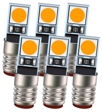 Ruiandsion E5 E5.5 Miniature LED, 3000K Warm White AC/DC 24V 3030 2SMD, for Architectural Scale Models (Pack of 6)