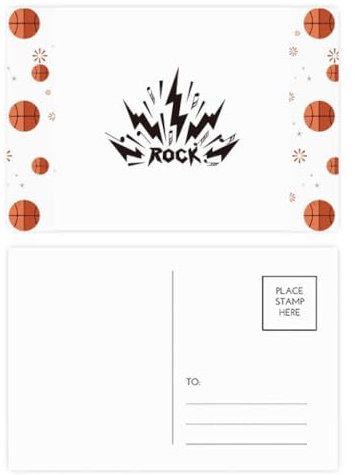 Rock Roll Bursts Diffuse Notes Basketball Postkarten-Set Dankeskarte Versandseite 20 Stück