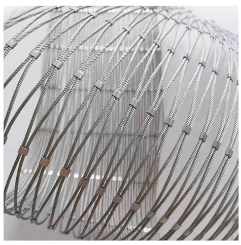 Clôture de jardin Filet en acier inoxydable,Filet de Sécurité for Balcon 304 Filet de Corde en Acier Inoxydable,Grille Métallique Maille Toile,garde-corps extérieur(H2.7xL7m/H8.85xL22.96ft)