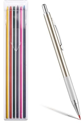 Mechanisches Bleistift-Set，Druckbleistift 2mm, Vollmetall Automatischer Bleistift, Ergonomisches Design, 12 Ersatzminen, Mini-Spitzer, Antirutschgriff, Ideal für Kunst, Schreiben und Skizzieren
