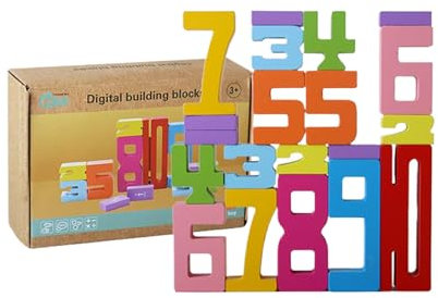 lopituwe Holzbausteine für Kinder fördern die Zahlenerkennung und eignen Sich sehr gut für das frühe Erlernen von Mathematik und Zahlen, Typ+2