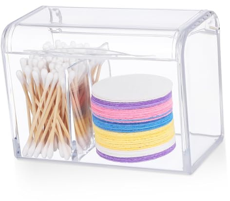 GALPADA Contenitore Per Bastoncini Di Cotone Contenitore Per Dischetti Di Cotone Scomparto Con Dispenser Per Bastoncini Di Doppio Organizer Per i Di Porta