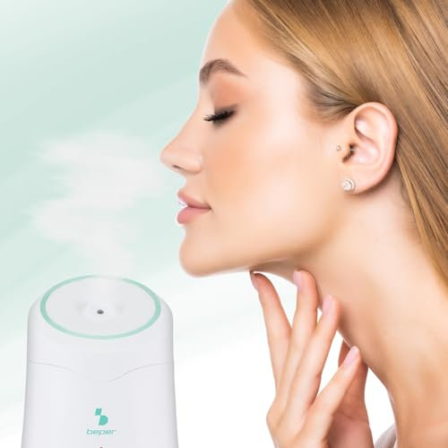 BEPER P302VIS010 Sauna Facciale a Vapore Hidra, Pulizia Viso Profonda e Idratazione, Vaporizzatore viso con Serbatoio 60ml, Supporto per Essenze, con Misurino Incluso