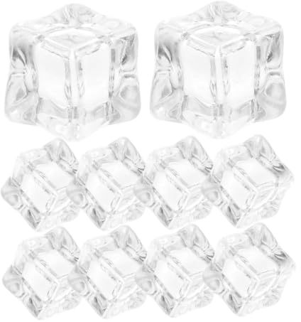 Ciieeo 50pcs Acrylic Fake Ice Cubes Reusable Ice Cubes for Photography Wedding Centerpieces Party Decoration and Vase Fillers Lightweight and Shatterproof Decor