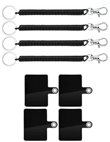 BUBEFSKD Retractable Phone Lanyard Tethers For Adults Teens Anti Lost Stretchy Cord With Patches For Most Cellphones Anti Theft Retractable Lanyard