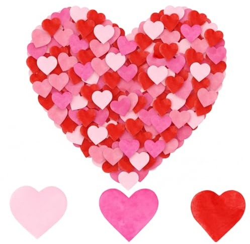 10000 Stück Herz Konfetti, (Rosa, Rose, Rot) 3 Farben Romantisch Konfetti Hochzeit, Biologisch Abbaubares Herzkonfetti, Papier Herzen für Valentinstag Weihnachten Jahrestag(100g)