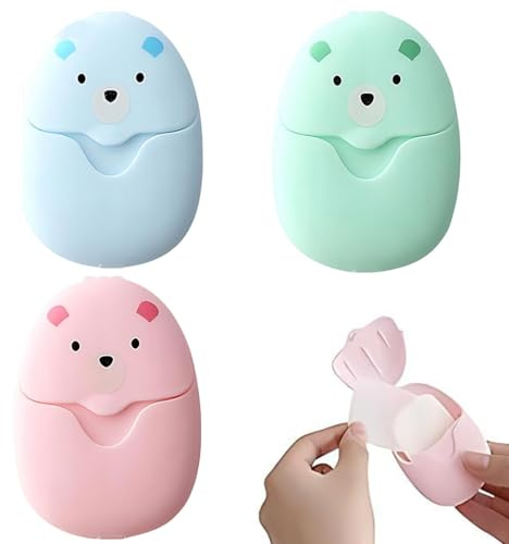 LQUYTA 150 Hojas Pares Mini Jabón de Papel Portátil, Jabon En Escamas, 50 Piezas Cada Caja, Jabón de Viaje, para la Eliminación de Jabón Portátil para Viajes al Aire Libre